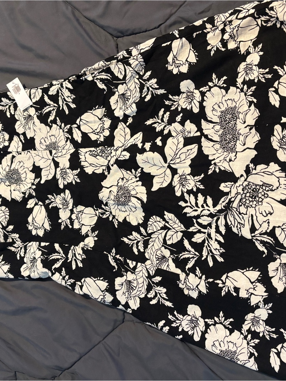 Old Navy Black Maxi Dress with White Floral Print